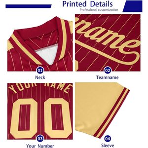 Maillot de baseball personnalisé à rayures, unisexe, pour adulte, avec nom et numéro brodés, col respirant - Product Image 4