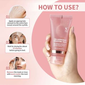 Wholesale Korean <strong>Collagen</strong> Overnight Wrapping Peel Off Facial Peel-off Face Night Mask <strong>Collagen</strong> Masked Face Skin Care Wholesale - Product Image 2