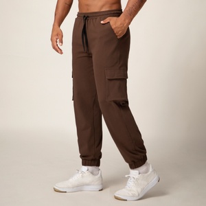 High Quality Woven Mid Waist Cotton/Spandex Joggers Custom Logo-Durable Breathable Drawstring Closure <b>Men's</b> Gym Casual - Product Image 4