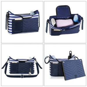 Choice Black and White Stripe <span class=keywords><strong>Cochecito</strong></span> Organizador Consola para padres con bolsillo para teléfono de malla grande - Product Image 6