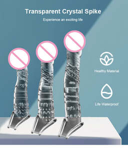 Erotische Produkte Lieferant dicke Penis Extender Ärmel wieder verwendbare extra gerippte Spike Kristall Kondom für Männer Penis ring - Product Image 2