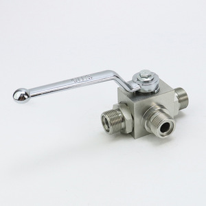 Vanne à bille à filetage externe à trois voies à deux positions haute pression KHB3K fournie par le fabricant Acier au carbone Taille M22*1.5 - Product Image 4
