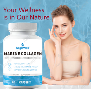 Capsules de <span class=keywords><strong>collagène</strong></span> <span class=keywords><strong>marin</strong></span> hydrolysé Aeglewell de <span class=keywords><strong>type</strong></span> <span class=keywords><strong>1</strong></span> et 3 pour une peau jeune et rebondie - Product Image 5