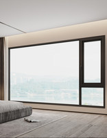 Fenêtres à battants en aluminium, système de fenêtres architecturales modernes, double vitrage