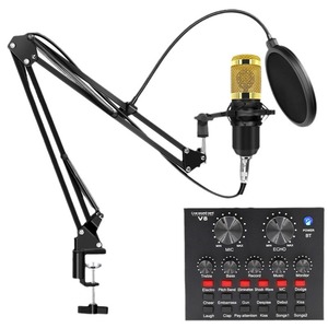 Microphone à Condensateur <span class=keywords><strong>BM800</strong></span> + V8S pour Diffusion en Direct, Carte Son Filaire, Enregistrement Informatique, Support XLR pour Téléphone Portable - Product Image 5
