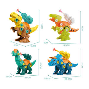 Jouets d'assemblage dinosaures en plastique avec tournevis électrique et manuel, lanceur de balles souples, boîte de rangement, jouet STEAM, cadeau - Product Image 2