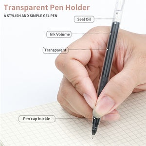 Bolígrafos de Gel de Punta Fina de 0.4 mm |   3 Colores (Negro/Rojo/Azul), 1500M de Longitud de Escritura, Cuerpo Transparente para Material de Oficina y Escolar - Product Image 5