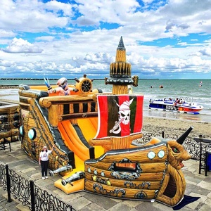 Barco pirata profesional hecho a medida <span class=keywords><strong>Castillo</strong></span> inflable Aventura emocionante para niños con trampolín hinchable de tema náutico - Product Image 3
