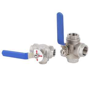 Support OEM Trois Voies SS 304/316 Acier Inoxydable Femelle Trois Vanne À Bille Filetée pour Eau Gaz Usine Vente En Gros T Type L Type - Product Image 3