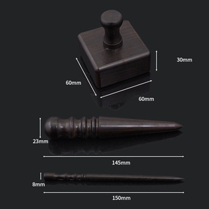 Set di strumenti per brunitura in pelle da 3 pezzi strumento per bordi sottili in legno affusolato <span class=keywords><strong>e</strong></span> finiture per cubetti di brunitura per portafogli con fori per cintura - Product Image 2
