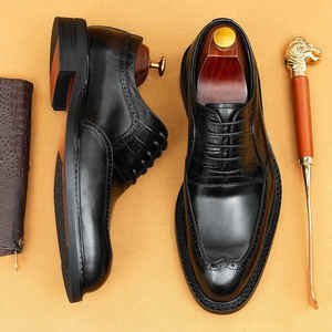 Chaussures de bureau en cuir véritable, officielles, pour mariage, très vendues, confortables, chaussures de travail - Product Image 1