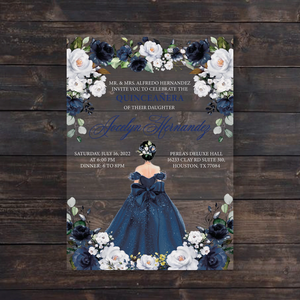 Barato <span class=keywords><strong>de</strong></span> lujo verde esmeralda Rosa floral <span class=keywords><strong>princesa</strong></span> vestido XV invitaciones Quinceañera acrílico Tarjeta <span class=keywords><strong>de</strong></span> invitación sobre - Product Image 6