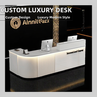 Bureau de réception de spa moderne et luxueux personnalisé YADA, finition blanc or, mobilier de réception en MDF pour salle de sport, hôpital