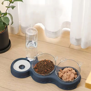 Bol double pliable et portable pour chien, écologique et élégant, avec bouteille d'eau - Product Image 1