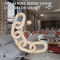 Buchenholz Polierte Kettenglied-Knoten DIY Dekorativer Couchtisch Maßgefertigtes Cooles Marmor-Design