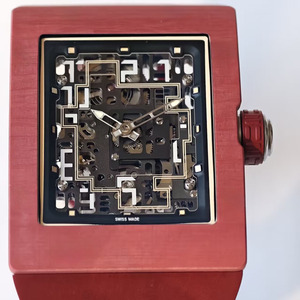 Top luxury business style 016 square titanium <b>case</b> with skeletonized design sapphire dial men's mechanical <b>watch</b> - Product Image 2