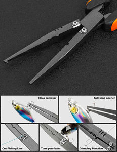 <span class=keywords><strong>Pince</strong></span> <span class=keywords><strong>à</strong></span> anneaux ouverts en acier <span class=keywords><strong>à</strong></span> haute teneur en carbone, multifonctionnelle, résistante <span class=keywords><strong>à</strong></span> la corrosion, coupe-<span class=keywords><strong>ligne</strong></span> de pêche avec poignée TPR, échantillon disponible - Product Image 2