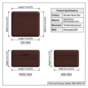 Boîte à musique classique en bois Clair de <span class=keywords><strong>Lune</strong></span>, Sankyo à remonter, gravée en érable, motif Clair de <span class=keywords><strong>Lune</strong></span> Debussy, cadeau pour elle, vente en gros OEM - Product Image 3
