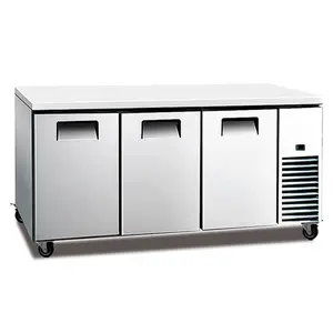 2.4m OEM 냉장고 스테인리스 작업대 냉장고 냉각기 테이블 카운터 냉장고의 밑에 3 문
