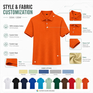 Chemise personnalisée pour homme en tissu tricoté 100 % polyester, séchage rapide, manches courtes, motif uni, logo frontal thermocollé - Product Image 4
