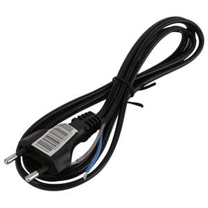 Cable de alimentación de 2 x 0,75 mm, 1,5 m de longitud, color negro; ideal para conectar dispositivos eléctricos y - Product Image 1