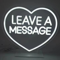 LUYI Enseigne néon LED personnalisée avec support de base, laissez un message pour la configuration d'un livre d'or audio, enseigne néon pour réception de mariage