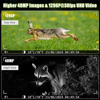 Caméra de chasse solaire sans fil WiFi mini PH970S 48MP CMOS étanche IP66 avec vision nocturne 65 pieds pour la chasse en extérieur et la faune
