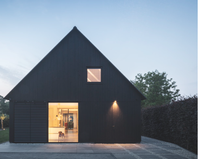 Maison préfabriquée moderne en acier léger noir, villa de luxe préfabriquée très demandée