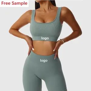 Calça de treino esportiva feminina e yoga, roupa de casa sem costura, conjunto de roupas fitness para academia, yoga, atacado, 2023