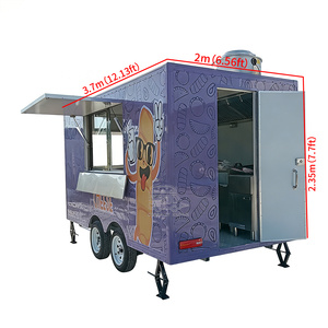 Food Truck Americano Móvil España: Remolque para Churros, Carrito de Perritos Calientes con Parrilla, Camión de Comida Rápida - Product Image 1