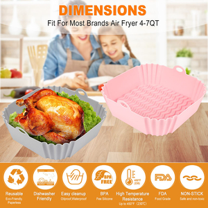 Revestimiento de silicona reutilizable para freidoras de aire, apto para alimentos, con logotipo personalizado de fábrica, para ollas, moldes y cestas de freidoras de aire - Product Image 2