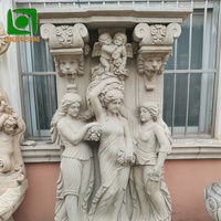 Décoration d'art mural de jardin extérieur Marbre blanc naturel Statue de déesse grecque Sculpture murale en relief