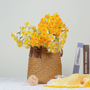 Fleurs artificielles en PVC jaunes et blanches, bouquet fait main, décoration moderne pour la maison, le salon, la table à manger - Product Image 2