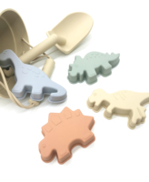 Silicone été plage jouets véhicule sable jouet dinosaure forme 4 pièces salle de bain eau jouer jouet ensemble pour enfants