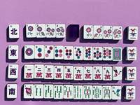 Siap Kirim, Tersedia 160 Pcs Set Mahjong Amerika 1 Lapis Berukir, Ubin Mahjong Kelinci Keberuntungan Ungu
