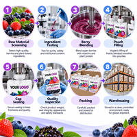 Complément alimentaire végétalien naturel OEM/ODM Super Berry Plant Protein à base de sureau, zinc, B12, C, D pour le soutien immunitaire et antioxydant, nutrition quotidienne