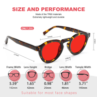 TR90 Rouge Orange Mode Ronde Fluorescente Migraine Anti Bleu Fl 41 Lumière Blocage Sensibilité Optique Lunettes Cadre Femmes Hommes