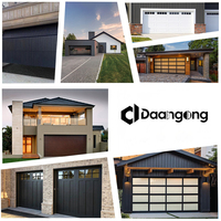 Portes de garage 9x7 pour maisons, sectionnelles en aluminium isolées avec panneaux en verre trempé, moteur intelligent et joints étanches