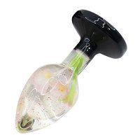 Plug anal en résine avec fleurs séchées et base en strass scintillants, 3 tailles S M L, jouet d'entraînement ergonomique pour adultes, vente en gros