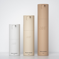 Flacons de crème pour le visage en plastique de luxe personnalisés mats de 15 ml, 30 ml, 50 ml, emballages pour soins de la peau, flacon pompe Airess