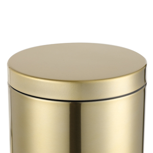 Cubo de basura con pedal dorado cepillado de latón con pie, cubo de basura con tapa plana - Product Image 3
