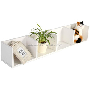 Treo Tường Thiết Kế Hiện Đại Bằng Gỗ 4 Khối Phương Tiện Lưu Trữ Giá Sách Hiển Thị Đơn Vị Tổ Chức - Product Image 1