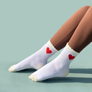 Vrouwen Groothandel Crew Custom Logo Yoga <span class=keywords><strong>Sokken</strong></span> Ballet Sport Ademende Grip Katoen Anti-Slip Antislip Pilates <span class=keywords><strong>Sokken</strong></span> - Product Image 5