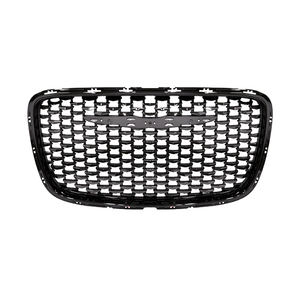 Calandre avant 2015 en fibre de carbone, Grille avant 2018 pour voiture <span class=keywords><strong>Chrysler</strong></span> 300, cadre noir et gris - Product Image 1