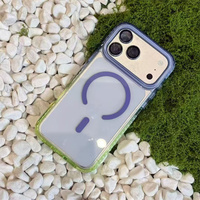 Nouvelle coque de téléphone magnétique antichoc transparente dégradée anti-jaunissement pour iPhone 15 16 17 18 Pro Max