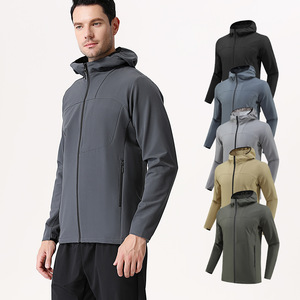 Custom Men's Hooded Softshell Jacket Waterproof Windproof Breathable Quick <b>Dry</b> Outdoor Hiking Sports <b>Coat</b> Fleece Lined Front - Product Image 1