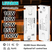 Alimentation LED en plastique LETARON CE CCC TUV UKCR certifiée, étanche, haute qualité, PF0.75, 18W, 12V, 24V pour éclairage LED