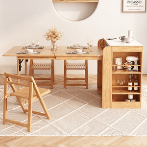 Ensemble <span class=keywords><strong>de</strong></span> <span class=keywords><strong>table</strong></span> à manger <span class=keywords><strong>en</strong></span> bois massif pour <span class=keywords><strong>cuisine</strong></span>, <span class=keywords><strong>table</strong></span> à manger <span class=keywords><strong>de</strong></span> luxe extensible avec îlot <span class=keywords><strong>en</strong></span> ardoise, combinaison <span class=keywords><strong>de</strong></span> tables à manger modernes pliantes - Product Image 4