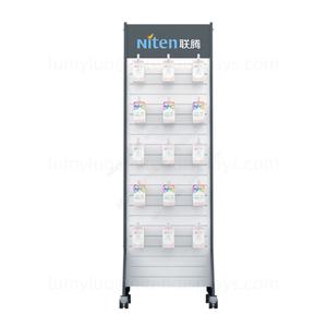 Support de présentation roulant avec crochets coulissants flexibles et roues en métal robustes, idéal pour accrocher les accessoires de téléphonie mobile, les produits 3C, les magasins - Product Image 3