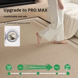 Модный дизайнерский роскошный моющийся уличный ковер черно-белый, тканый, двухслойный, съемный, для гостиной - Product Image 3